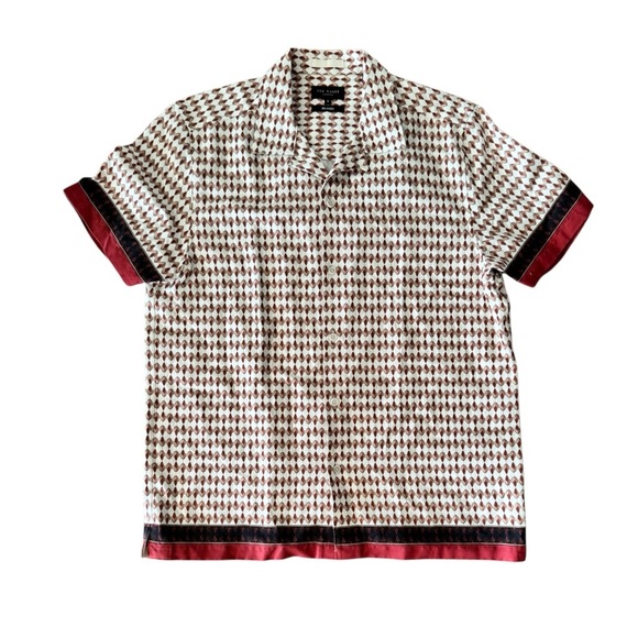 Ted Baker Mens Medium Braemar Relaxed Fit Printed Short Sleeve Shirt - Picture 2 of 10